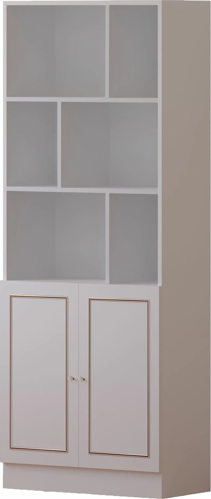 Set tavoline studimi me raft librash, ngjyrë e bardhë mat, Skye Decor, Rb1000401558