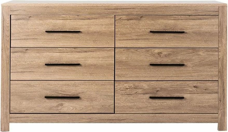 Komodë DODO, ngjyrë lisi e errët, 132x45x75