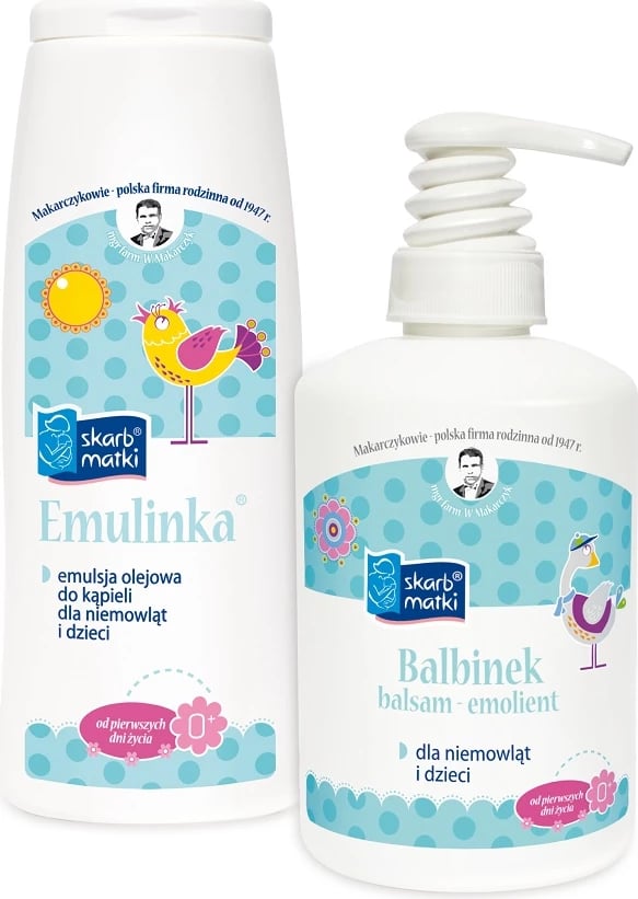 Set për trup Skarb Matki Emulinka Oil Bath Emulsion + Balbinek Emollient Balm për fëmijë 250ml + 250ml Set për trup Skarb Matki Emulinka Oil Bath Emulsion + Balbinek Emollient Balm për fëmijë 250ml + 250ml