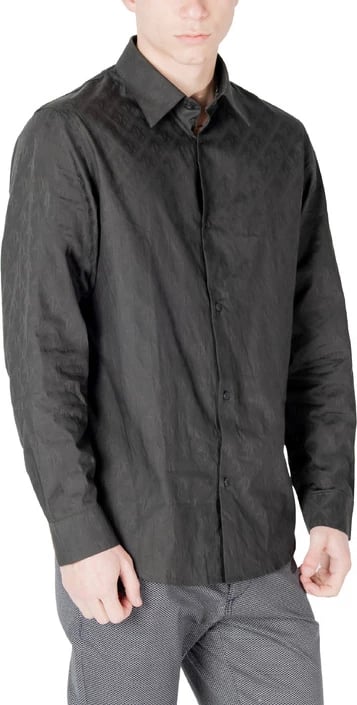 Këmishë për meshkuj Armani Exchange, e zezë