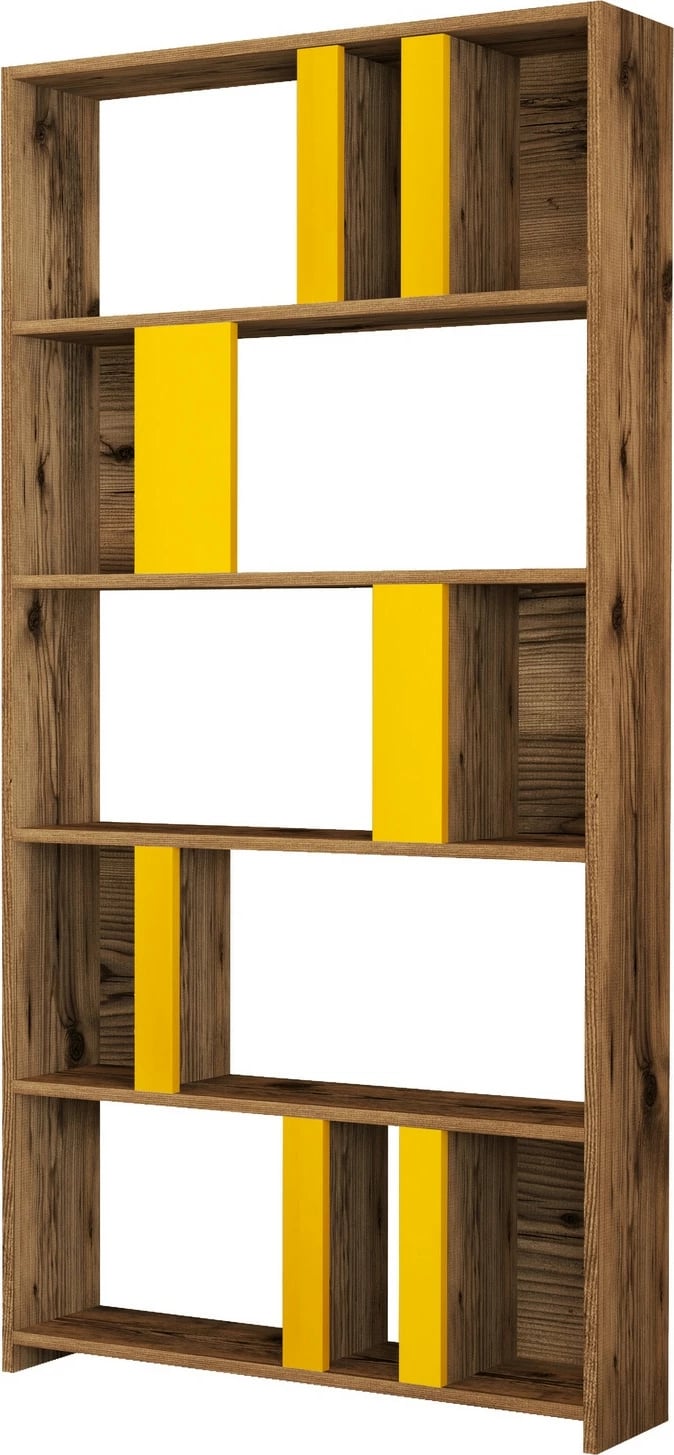 Raft librash Hanah Home, ngjyrë arre dhe e verdhë, Lima