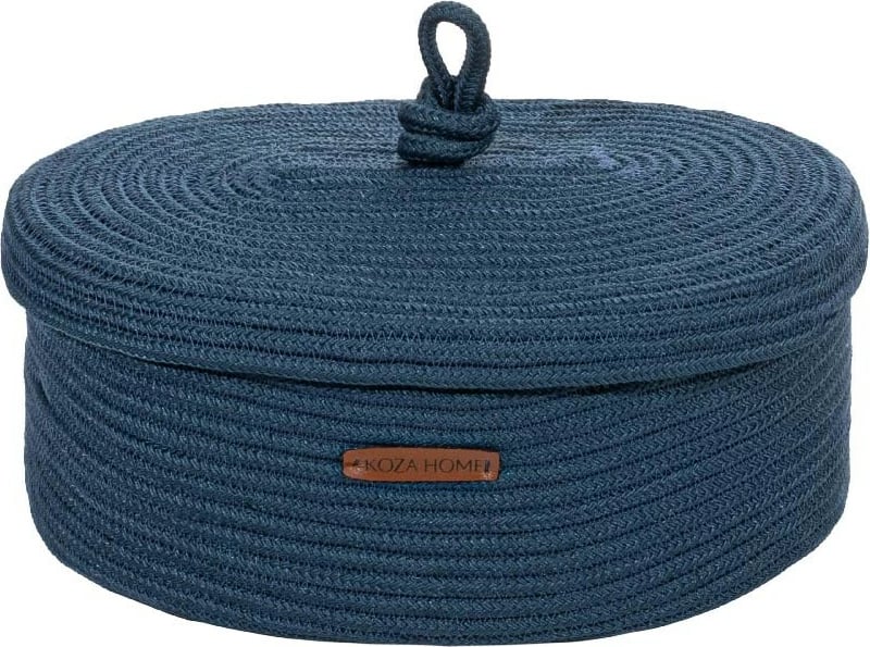 Kuti dekorative, punim dore, ngjyrë blu e errët, Evila Originals, 25x50x34 cm