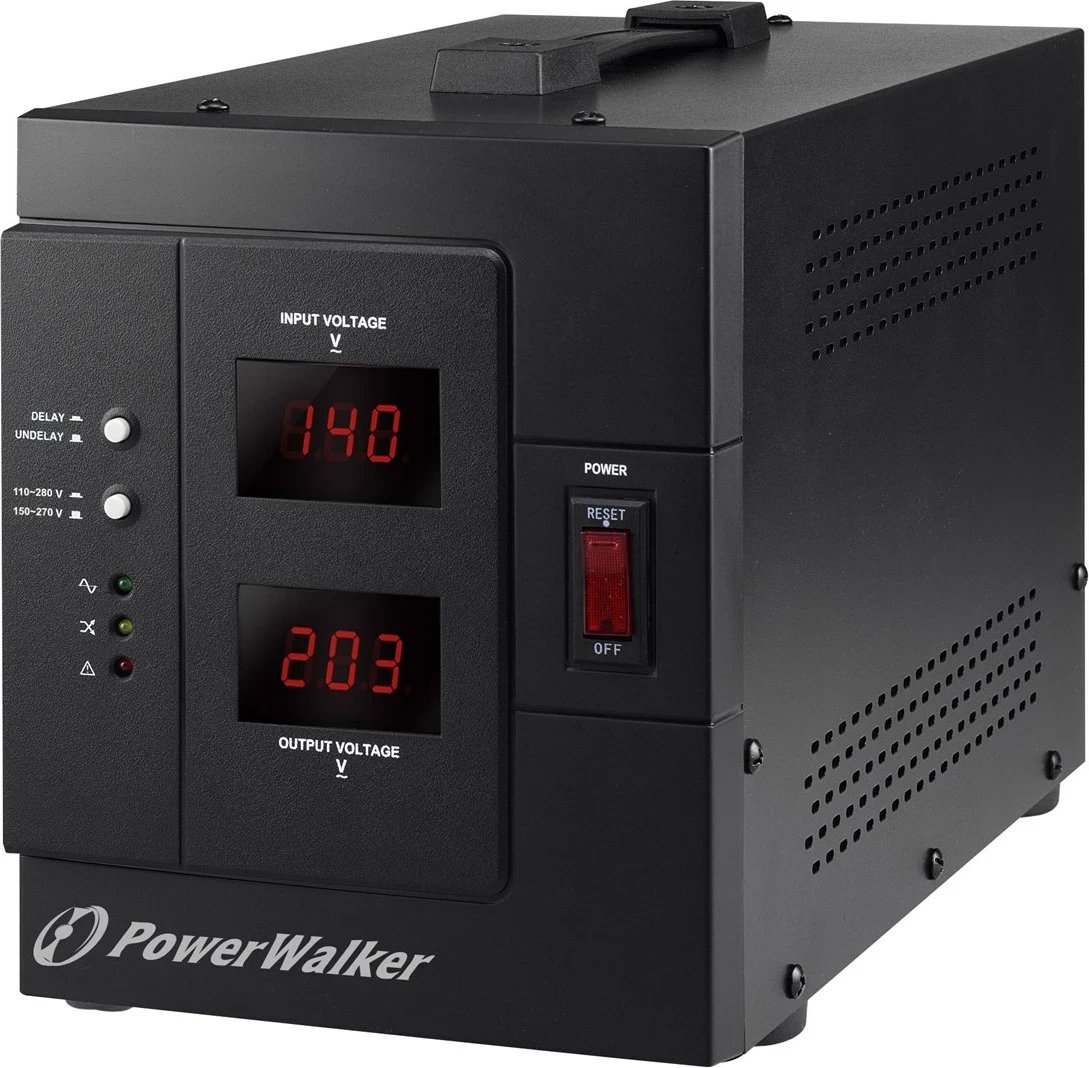 Rregullator tensioni PowerWalker AVR 3000 SIV FR, 1 dalje AC, LCD, i zi