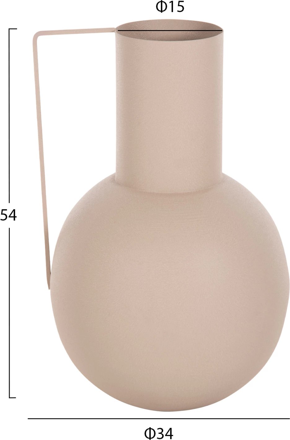 Vazo dekorative FLAGON FH4259.01 metalike, ngjyrë ecru, Φ34x54H cm Vazo dekorative FLAGON FH4259.01 metalike, ngjyrë ecru, Φ34x54H cm