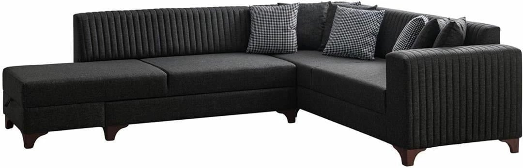 Kënd-sofë shtrat Atelier del Sofa, West majtas, ngjyrë antracit