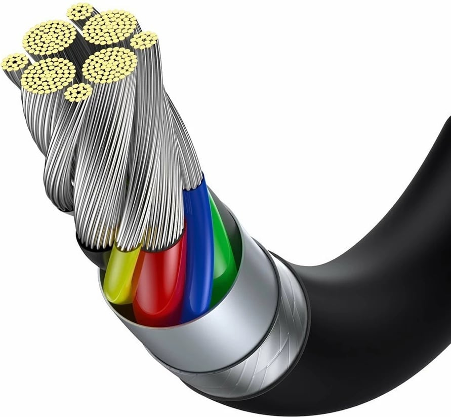 Kabllo USB-C në USB-C Baseus CATYS-B01, 1m, 100W, 5A, e zezë