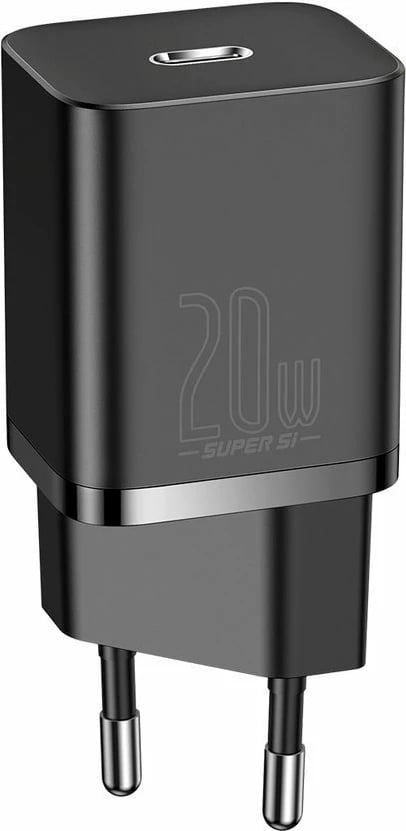 Karikues muri Baseus Super Si 1C, 20W, USB-C, me kabllo USB-C në Lightning 1m, Zi Karikues muri Baseus Super Si 1C, 20W, USB-C, me kabllo USB-C në Lightning 1m, Zi