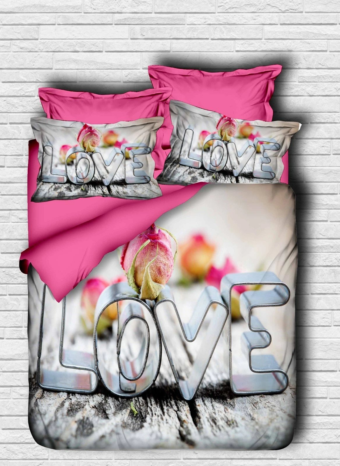 Set mbulesë për jorgan King, L'essentiel, ngjyrë e bardhë, rozë, e zezë, 170