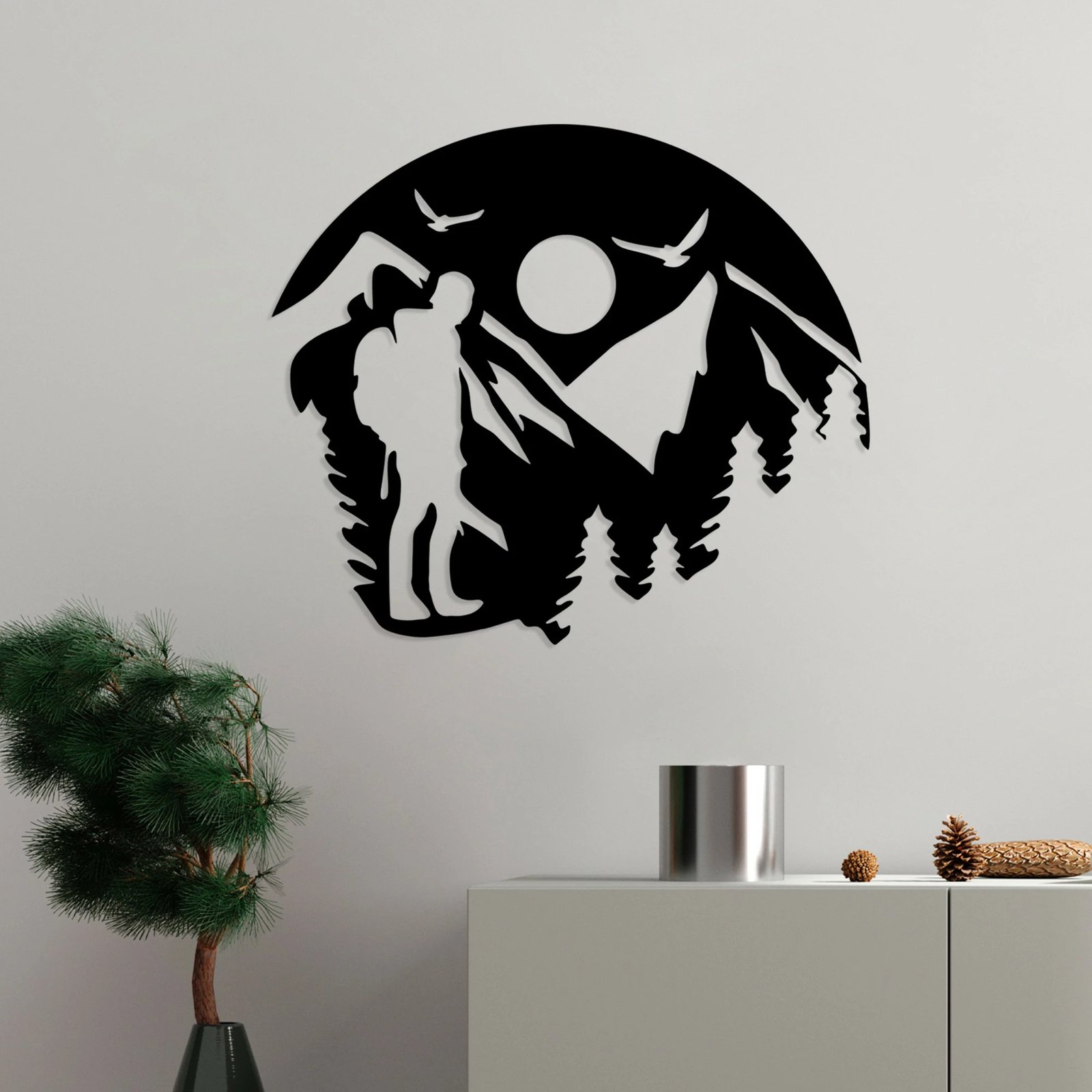 Aksesor dekorativ metalik për mur Wallity, për jashtë