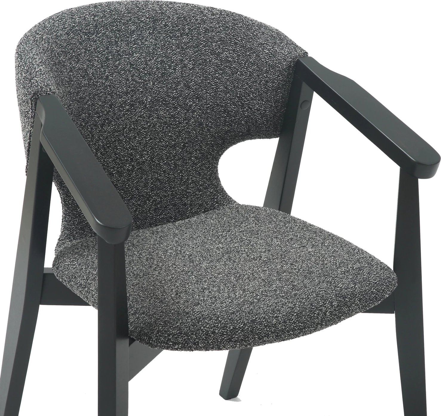 Karrige ngrënieje me krahë YEGER FH9995.01 dru ahu, ngjyrë e zezë-gri e errët, 62,5x60x79H cm., set prej 2 copë