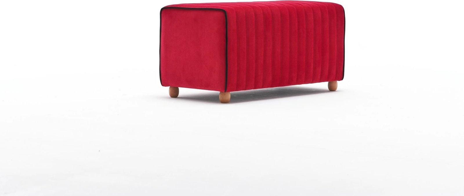 Puf Mabel, kadife e kuqe, Atelier del Sofa, 80x40x40cm