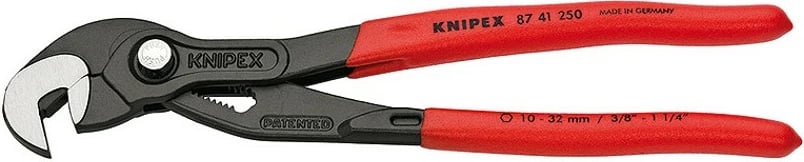 Spango e rregullueshme Knipex 87 41 250, 250mm, plastik, zi/kuqe
