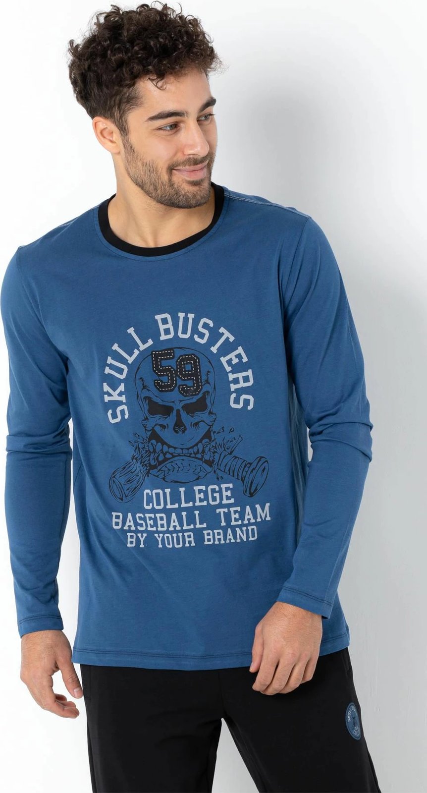 Pizhama për burra Jumeon, 002-000691, blu, e zezë