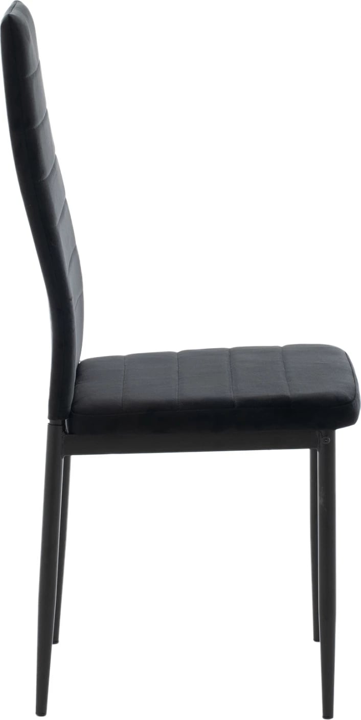 Karrige metalike, FH0037.34, kadife e zezë, me kornizë metalike, set prej 4 copash