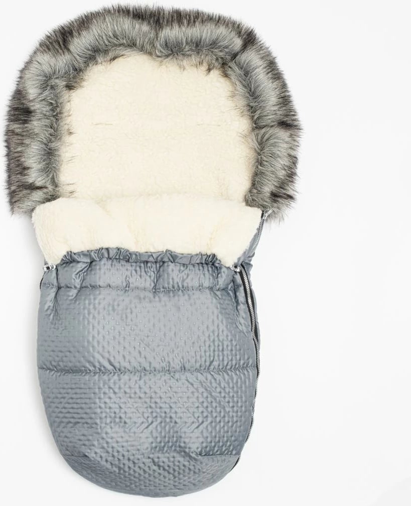 Thes këmbësh për karrocë, New Baby, Lux Wool, me shtresë leshi, 49x95 cm, gri grafit