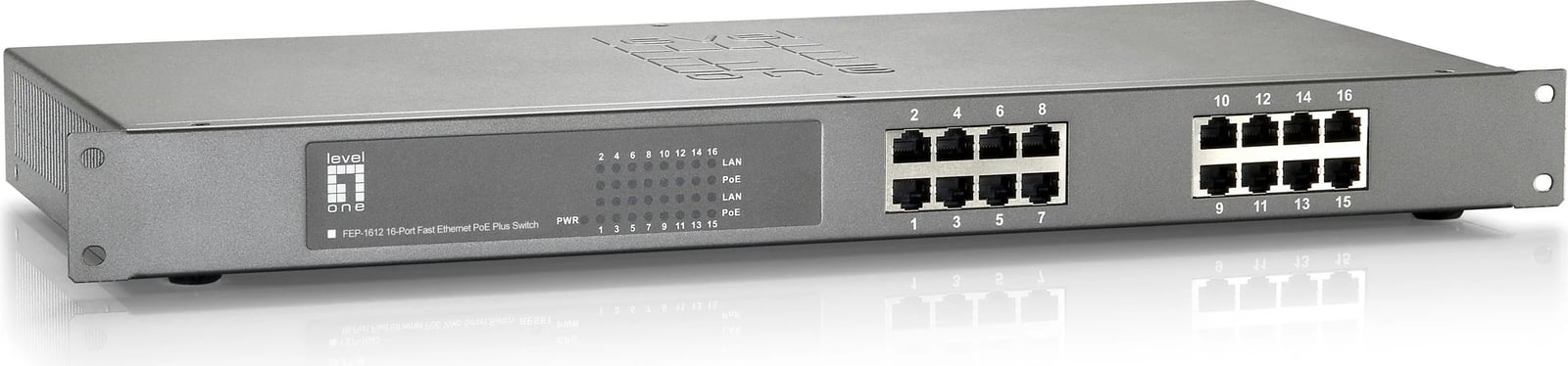 Switch LevelOne FEP-1612, 16-Port, Fast Ethernet, PoE, Metal