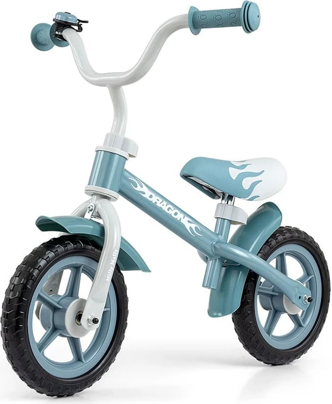 Biçikletë balancuese fëmijësh, MILLY MALLY Dragon, rrota 10", konstruksion çeliku i lehtë, gri