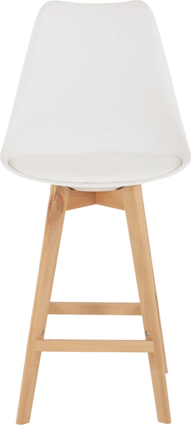 Karrige për bar VEGAS FH8000.21, lartësi mesatare, polipropilenë e bardhë, dru ahu natyral, 47x58x103H cm, set prej 4 copash