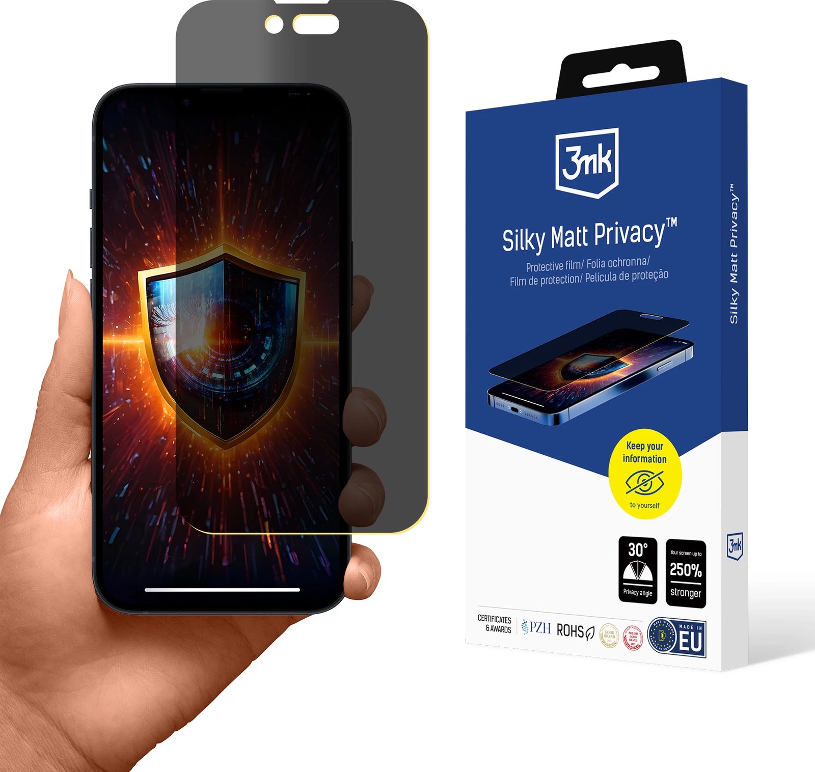 Film mbrojtës privatësie 3mk Silky Matt Privacy për iPhone 14 Pro, Matte