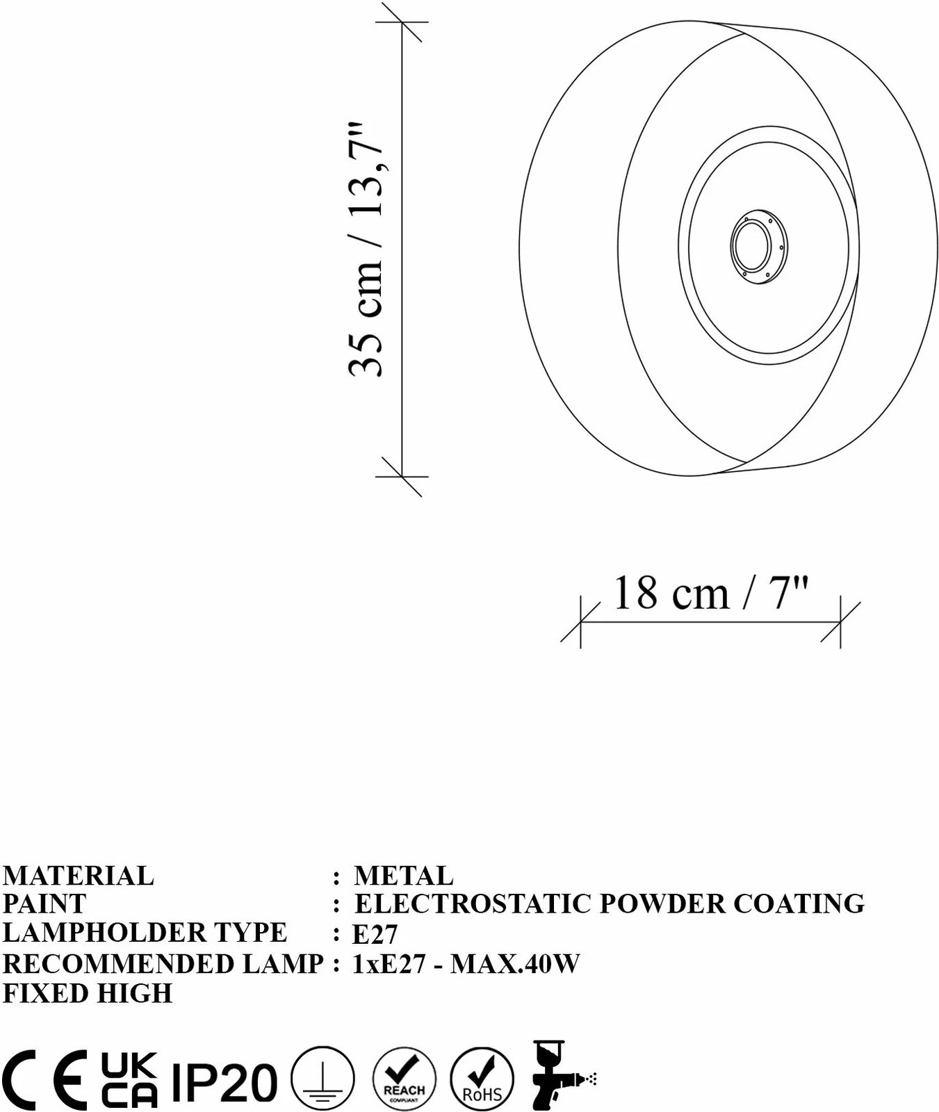 Llambë muri Opviq, Vesta - 15072, metalike, ngjyrë e gjelbër