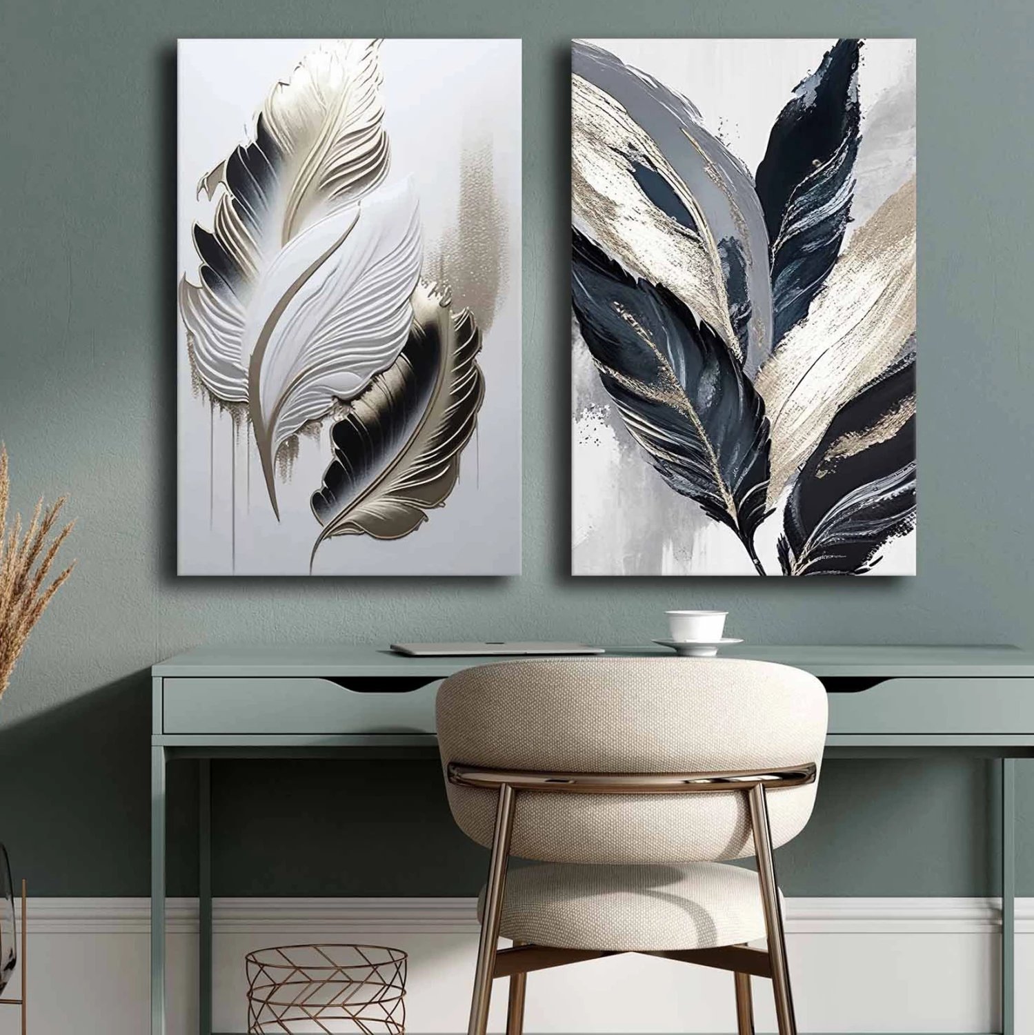 Pikturë muri set 2 copë, seri GOBI, kanavacë e printuar, 45x2.8x70cm (x2)