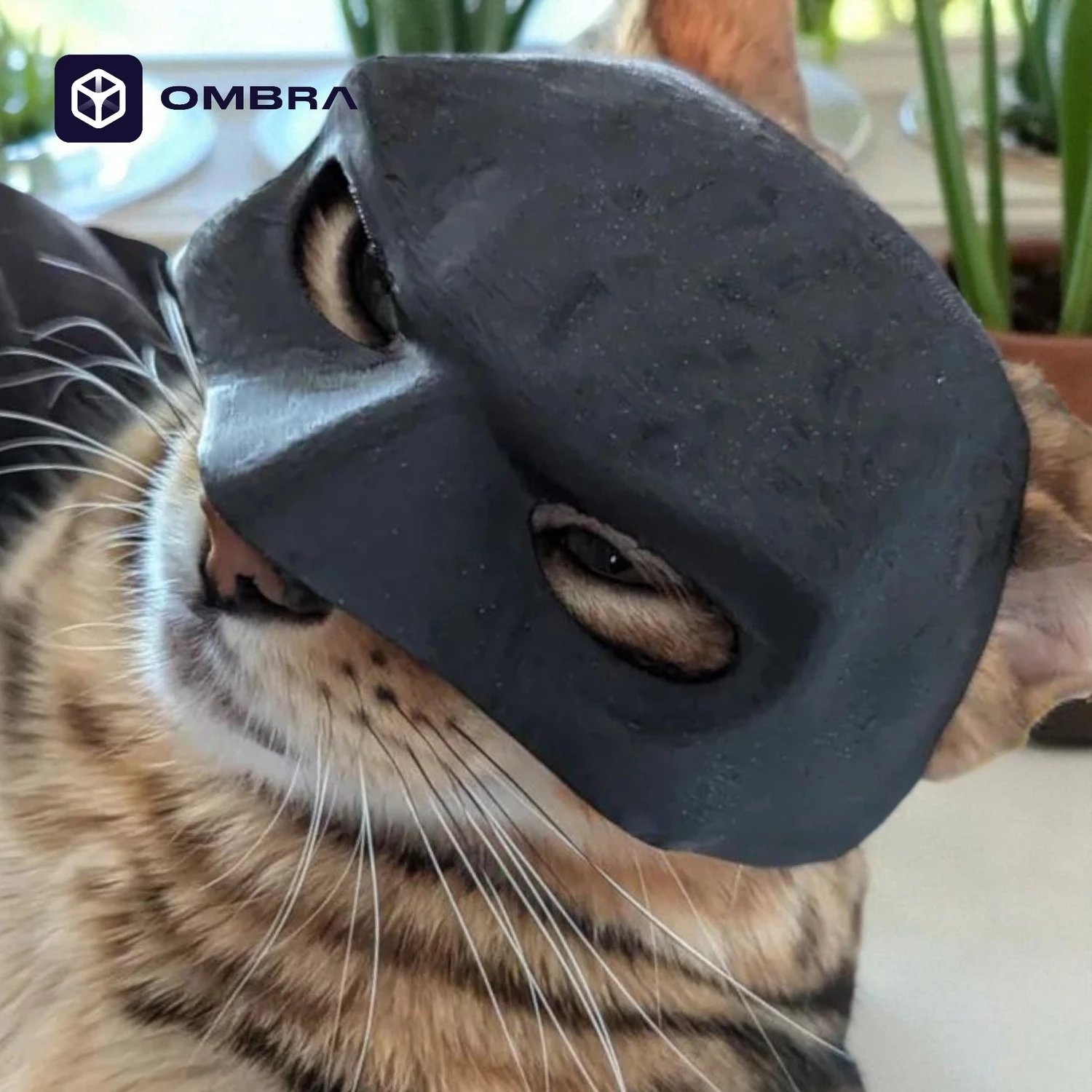 Maskë Dekorative për Mace (Batman Mask) - e zeze