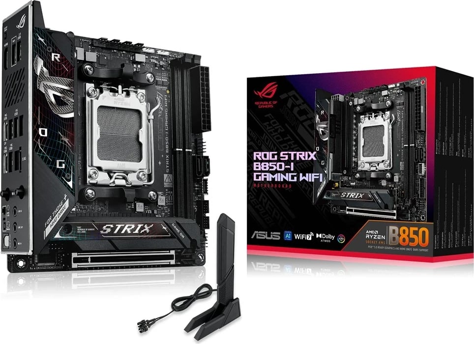 Pllakë amë ASUS ROG STRIX B850-I GAMING WIFI, Socket AM5, mini ITX, E zezë