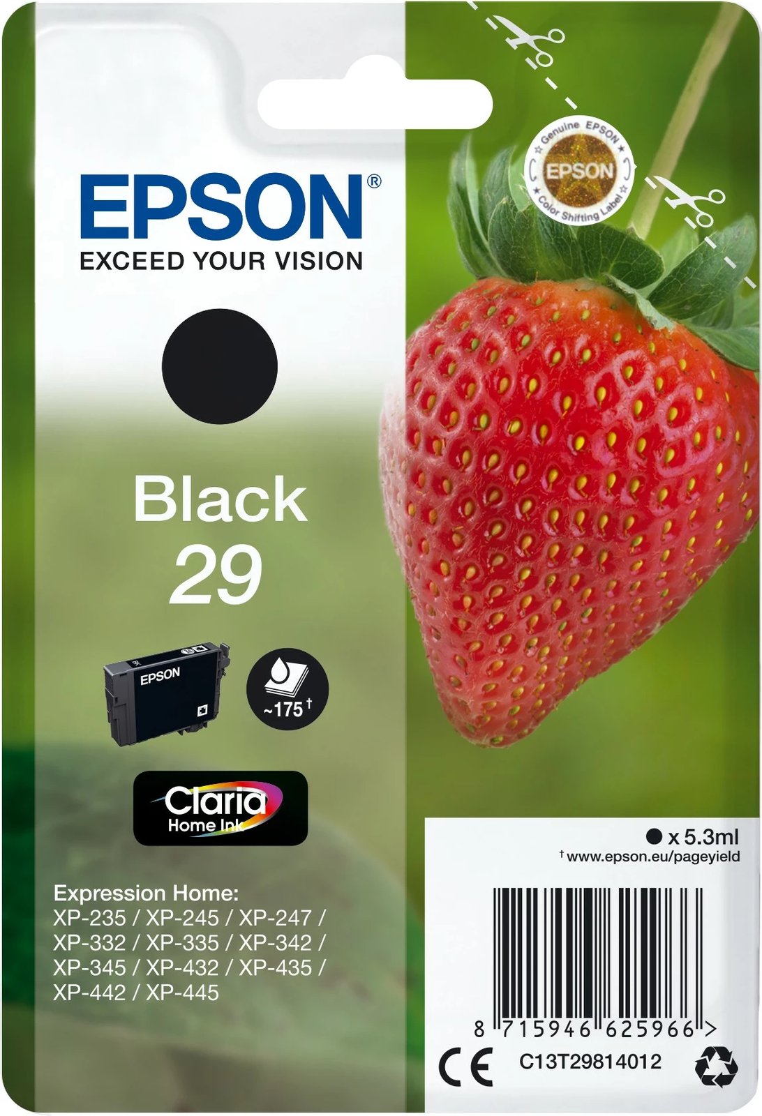 Toner Epson 29 C13T29814010, e zezë, 5.3ml