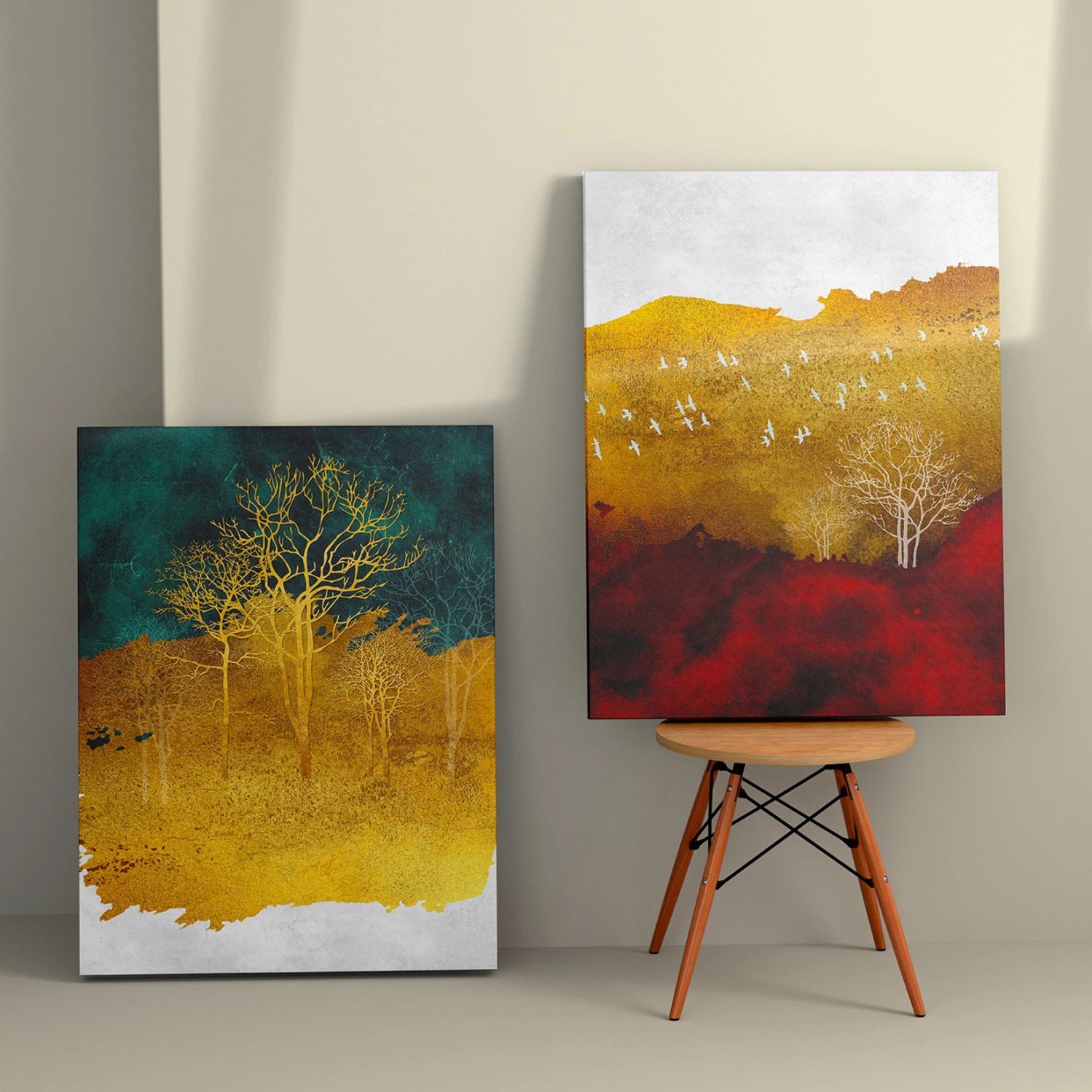 Pikturë muri set 2 copë, seri GOBI, kanavacë e printuar, 50x3x70cm (x2)