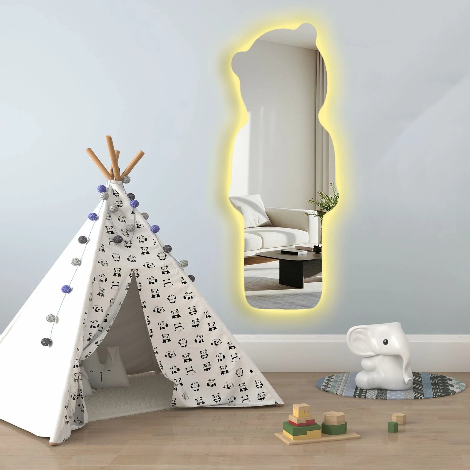 Pasqyrë me ndriçim LED, shumëngjyrëshe, Skye Decor, 52x135cm, 52135Ledayna-009