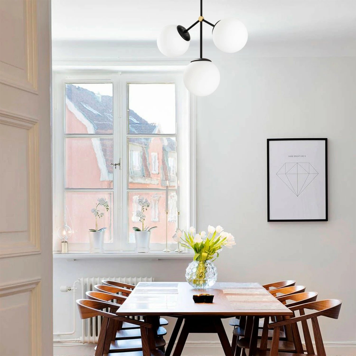 Llambë tavani Opviq, Damar - 6336, ngjyrë e zezë dhe e bardhë, 43x15cm