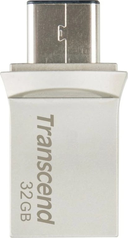USB stick Transcend JetFlash 890 32GB, USB 3.1, Type-C/A, zi/argjendtë