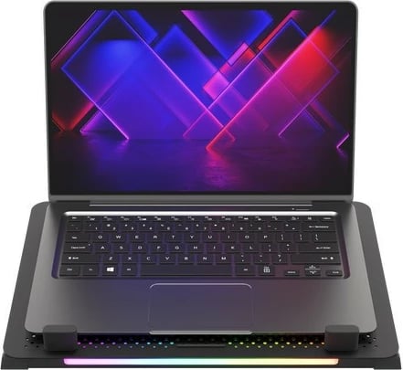 Qëndrim ftohës për laptop Natec Genesis Oxid 450 RGB, 15.6", 5 ventilatorë, USB HUB, i zi