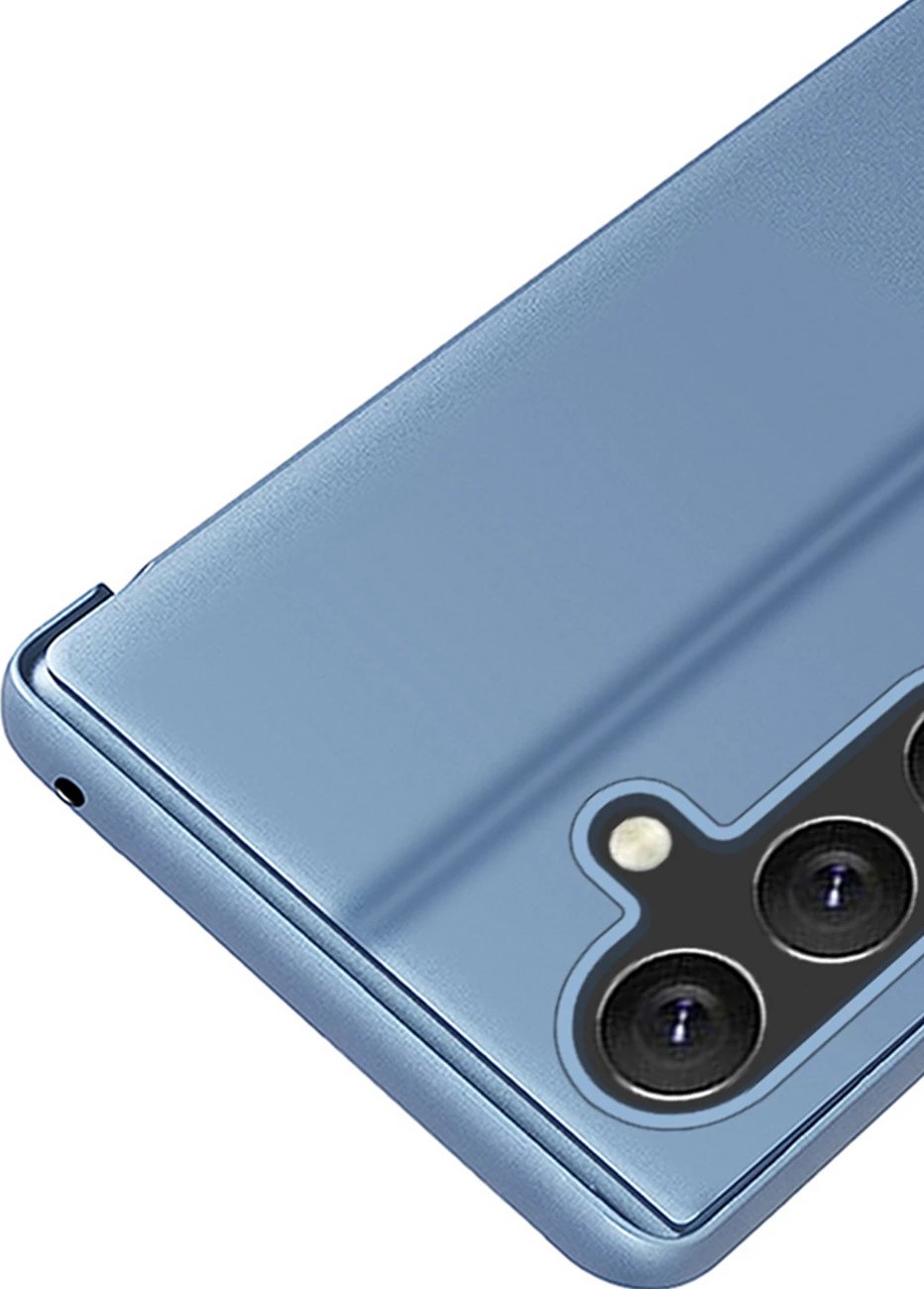 Mbështjellës Hurtel Clear View Case për Samsung Galaxy A24 4G, me kapak, Blu