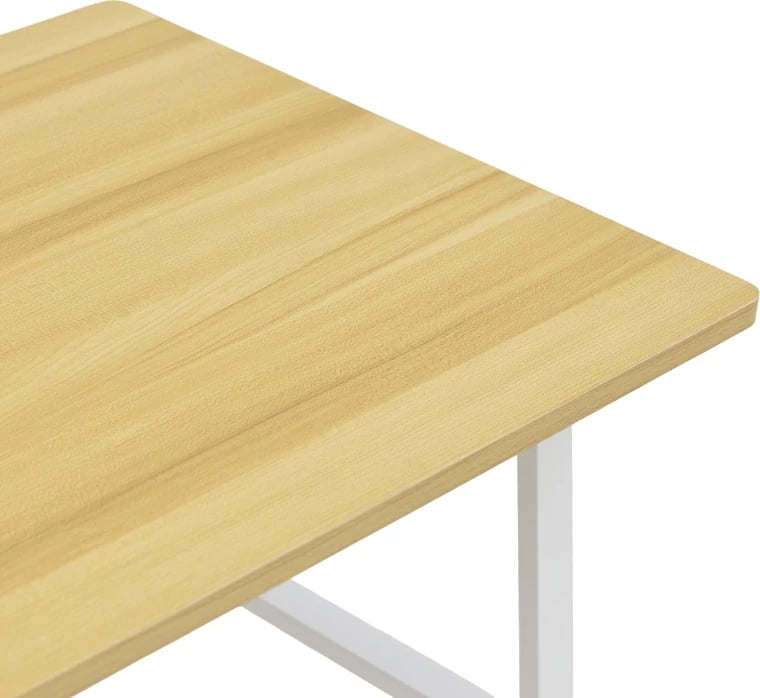 Tavolinë pune Ferje me rafte, MDF natyrale-bardhë, 100x48x75cm