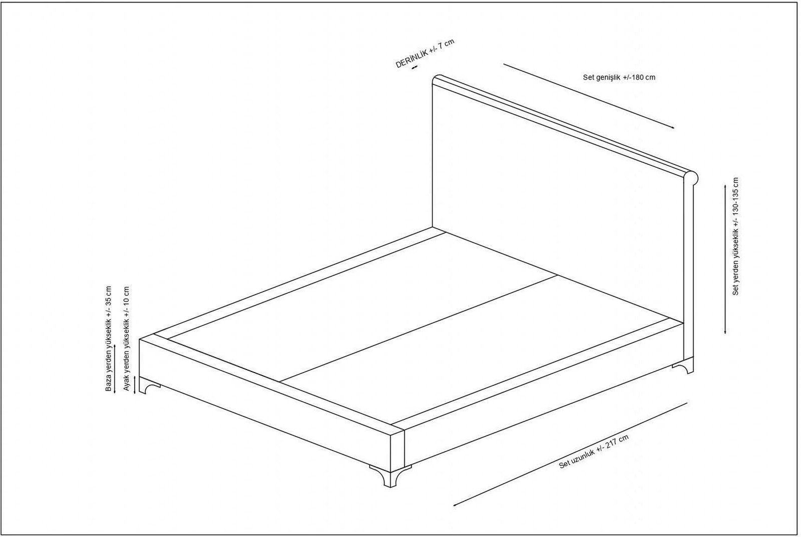 Baza e shtratit dopio me shpinore, ngjyrë antracit, Deluxe 140x200