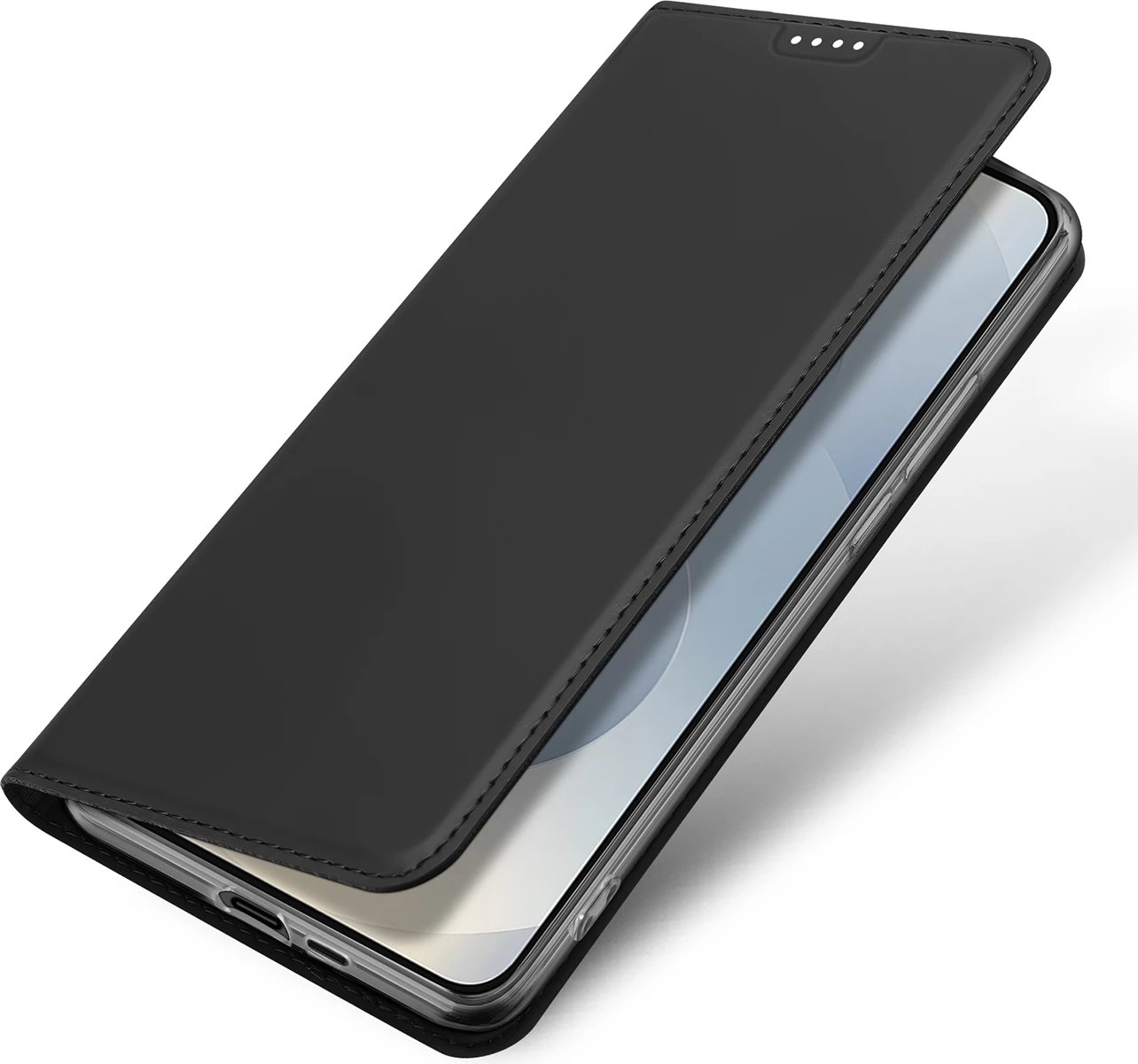Mbështjellës Dux Ducis Skin Pro për Samsung Galaxy S25 Edge, me kapak dhe xhep për kartë, i zi
