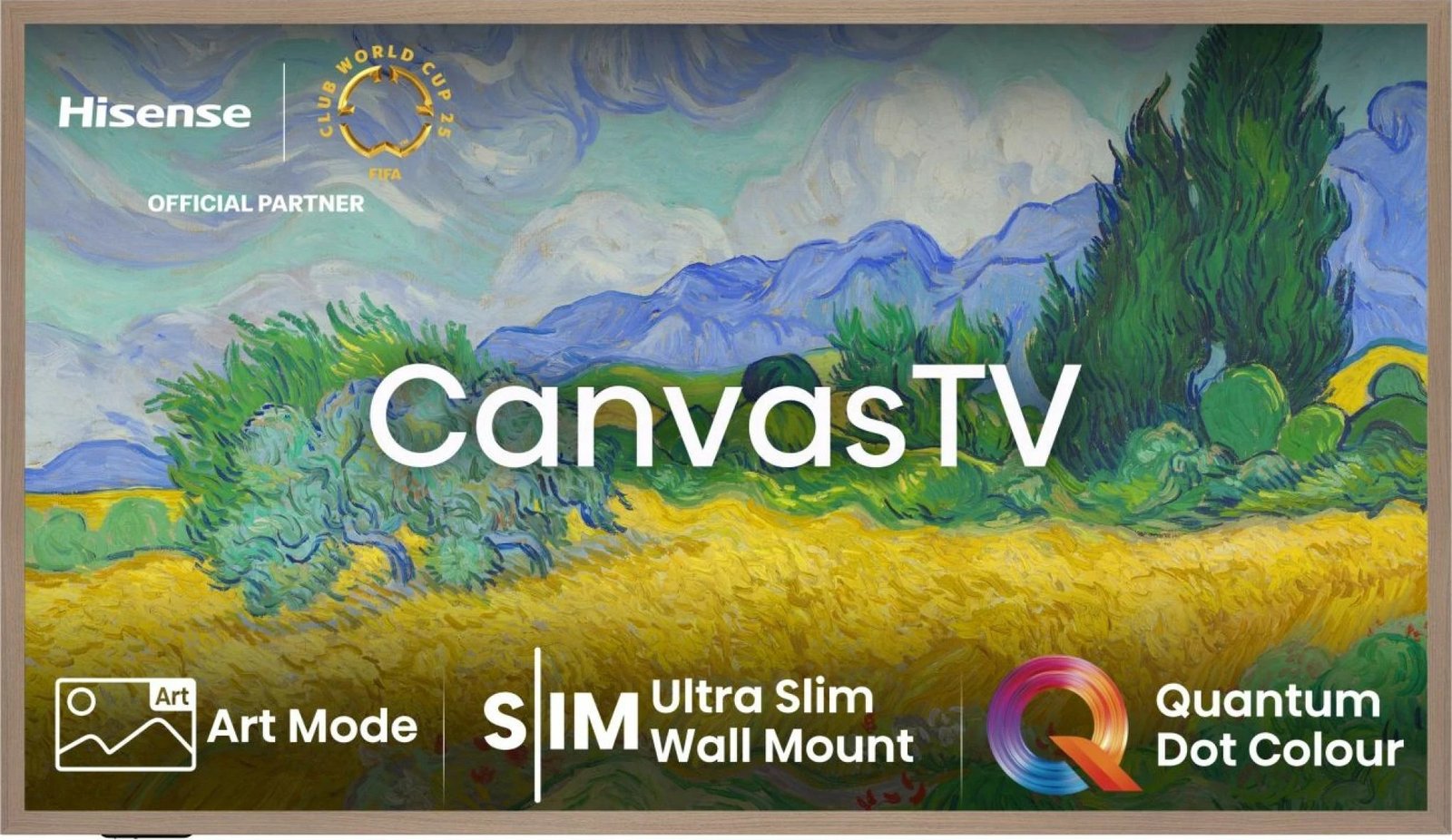 Televizor QLED Hisense CanvasTV S7NQTUK 55 inch, 4K, Smart TV, Art Mode, gold