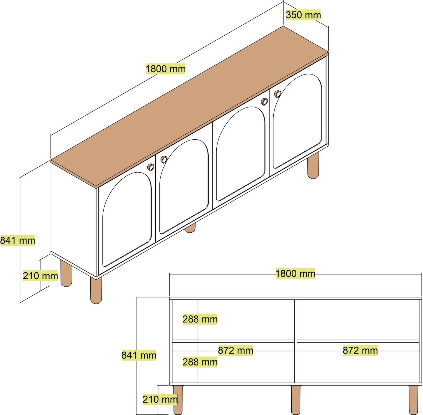 Konsolë Skye Decor, Bohem 848, e bardhë