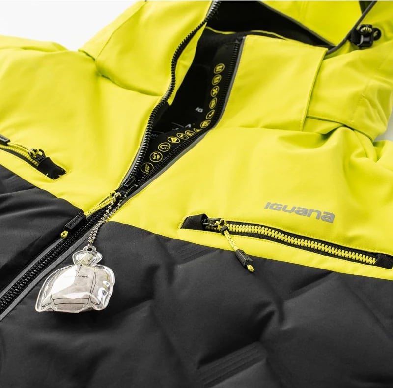 Jakne ski për meshkuj Iguana, zi-verdhë