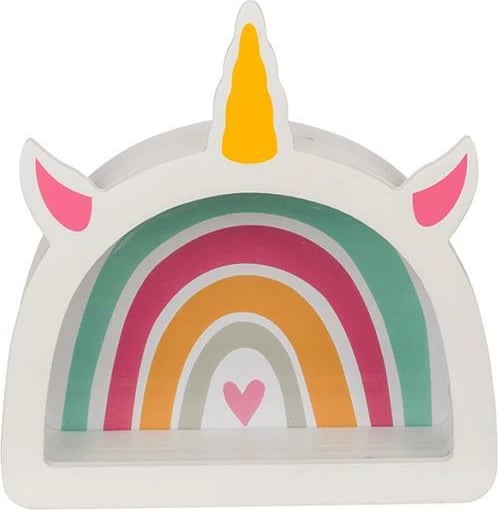 Thesar i vogël OUT OF THE BLUE, Kornizë Druri "Rainbow Unicorn", H18x5xØ17.5cm
