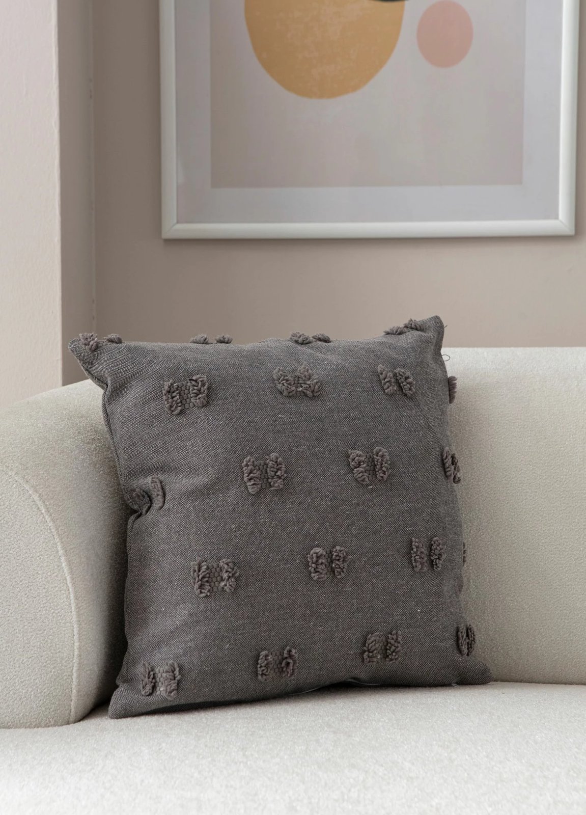 Jastëk dekorativ ngjyrë gri, Evila Originals, Tuffet - v3