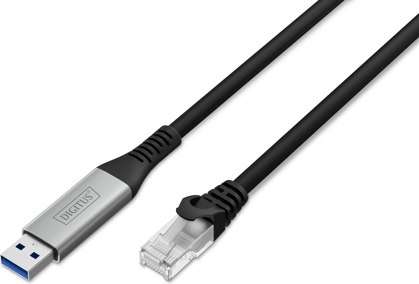 Kabllo USB 3.2 në RJ45 Digitus Cat6a, 10m, e zezë