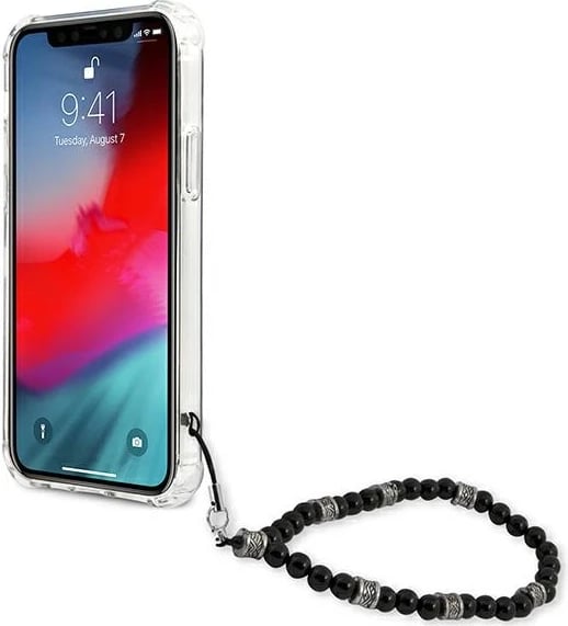 Mbështjellës Guess GUHCP12LKPSBK për iPhone 12 Pro Max 6.7", Transparent, me varëse Black Pearl Mbështjellës Guess GUHCP12LKPSBK për iPhone 12 Pro Max 6.7", Transparent, me varëse Black Pearl