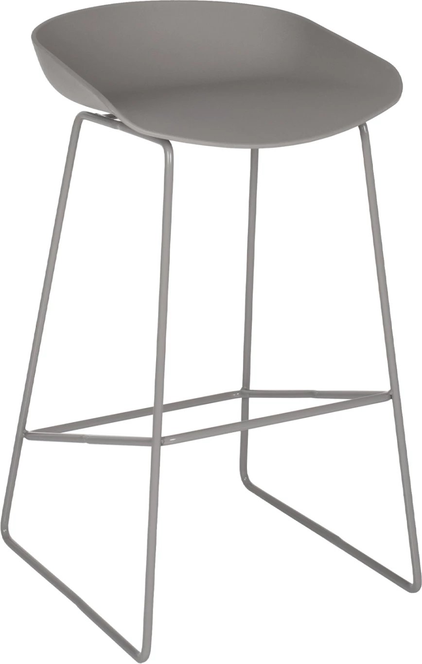 Karrige për bar metalike FH8450.10 me ulëse gri PP 47x47x83cm, set prej 2 copë