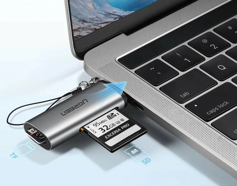 Lexues kartelash Ugreen USB-C, 2 slote, gri