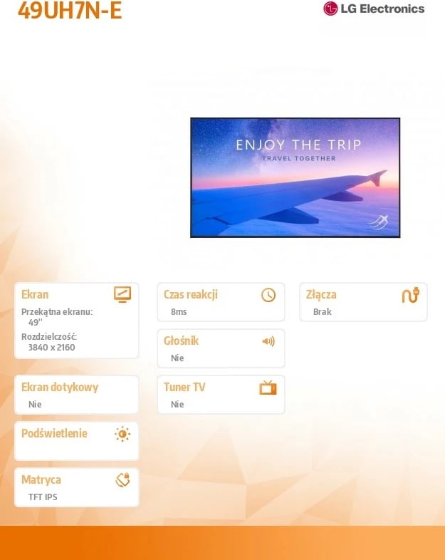 Monitor LG 49UH7N-E, 49", IPS, 4K UHD, 700cd/m2, i zi