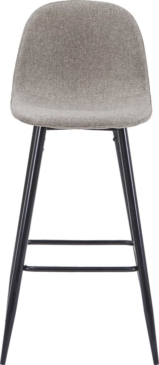 Karrige për bar mesatare Bella, ngjyrë gri e lehtë, këmbë metalike të zeza, 41x47x93cm