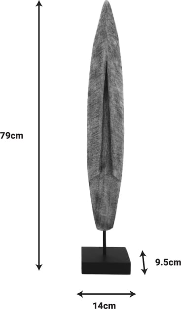 Dekor tavoline Thalon, dru mango natyral-hekur, 14x9.5x79cm