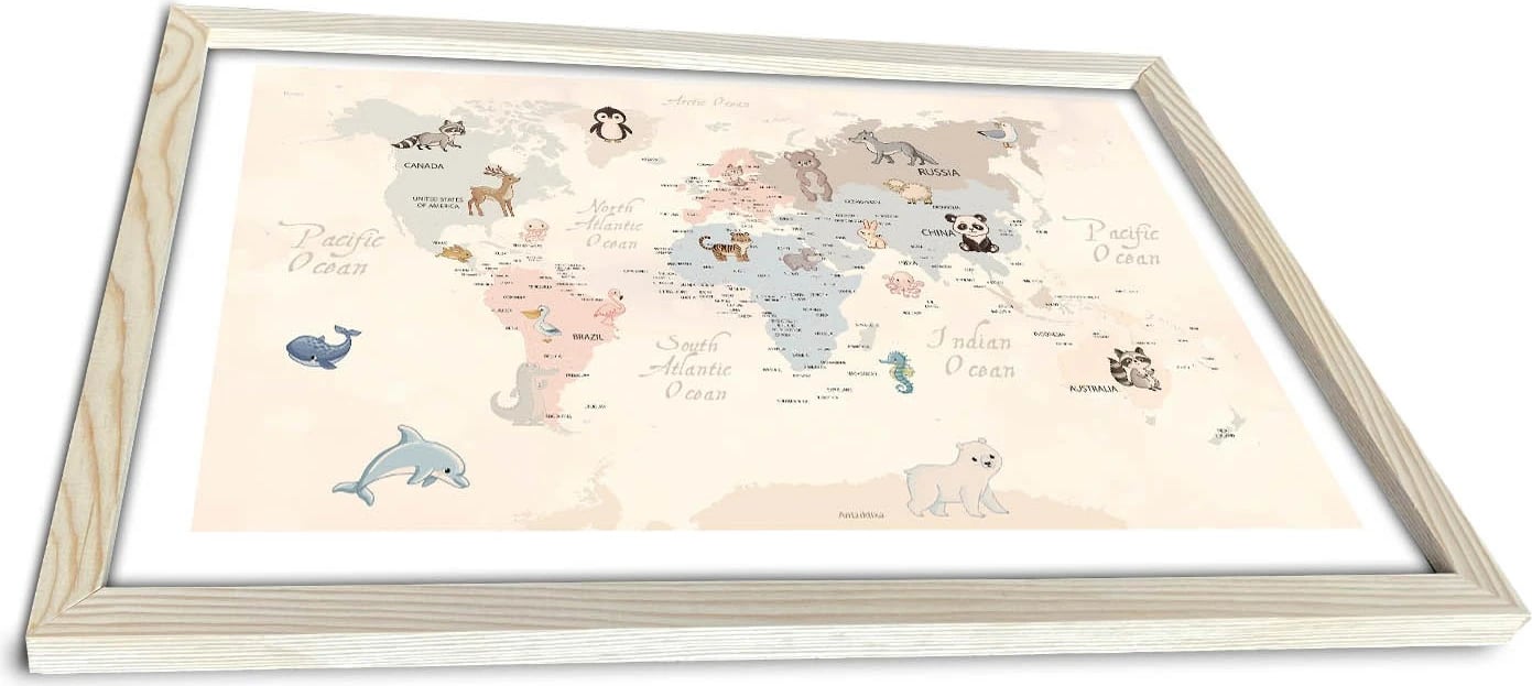 Pikturë dekorative me kornizë MDF, shumëngjyrëshe, 38x53cm, Wallity 3853KCT-004